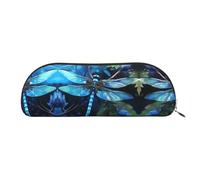 GlbnSHeric Pencil Bag Retractable Pencil Case Art Blue Dragonfly Pen Bag Stationery Case for Office Pen Holder for Work Retractable Pencil Cases with Zipper 6.5 × 19 CM
