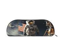 GlbnSHeric Pencil Bag Retractable Pencil Case Astronaut Landing on The Moon Pen Bag Stationery Case for Office Pen Holder for Work Retractable Pencil Cases with Zipper 6.5 × 19 CM