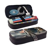 GlbnSHeric Pencil Bag Retractable Pencil Case Astronaut Landing on The Moon Pen Bag Stationery Case with Zipper Pen Holder Aesthetic Pencil Cases for Office Work 9 Ã- 20 CM