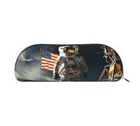 GlbnSHeric Pencil Bag Retractable Pencil Case Astronaut Landing on The Moon Pen Bag Stationery Case for Office Pen Holder for Work Retractable Pencil Cases with Zipper 6.5 × 19 CM