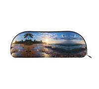 GlbnSHeric Pencil Bag Retractable Pencil Case Beach View Pen Bag Stationery Case for Office Pen Holder for Work Retractable Pencil Cases with Zipper 6.5 × 19 CM