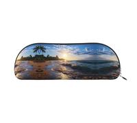 GlbnSHeric Pencil Bag Retractable Pencil Case Beach View Pen Bag Stationery Case for Office Pen Holder for Work Retractable Pencil Cases with Zipper 6.5 × 19 CM