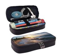 GlbnSHeric Pencil Bag Retractable Pencil Case Beach View Pen Bag Stationery Case with Zipper Pen Holder Aesthetic Pencil Cases for Office Work 9 Ã- 20 CM