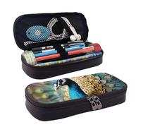 GlbnSHeric Pencil Bag Retractable Pencil Case Beautiful Peacock Pen Bag Stationery Case with Zipper Pen Holder Aesthetic Pencil Cases for Office Work 9 Ã- 20 CM