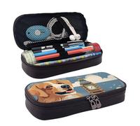 GlbnSHeric Pencil Bag Retractable Pencil Case Big Ben Dog Pen Bag Stationery Case with Zipper Pen Holder Aesthetic Pencil Cases for Office Work 9 Ã- 20 CM