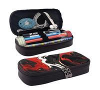 GlbnSHeric Pencil Bag Retractable Pencil Case Black and red Marble Pen Bag Stationery Case with Zipper Pen Holder Aesthetic Pencil Cases for Office Work 9 Ã- 20 CM