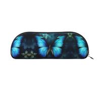 GlbnSHeric Pencil Bag Retractable Pencil Case Blue Butterfly Pattern Pen Bag Stationery Case for Office Pen Holder for Work Retractable Pencil Cases with Zipper 6.5 × 19 CM