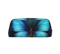 GlbnSHeric Pencil Bag Retractable Pencil Case Blue Butterfly Pattern Pen Bag Stationery Case for Office Pen Holder for Work Retractable Pencil Cases with Zipper 8 × 20.5 CM