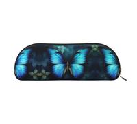 GlbnSHeric Pencil Bag Retractable Pencil Case Blue Butterfly Pattern Pen Bag Stationery Case for Office Pen Holder for Work Retractable Pencil Cases with Zipper 6.5 × 19 CM