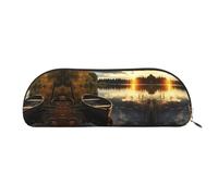 GlbnSHeric Pencil Bag Retractable Pencil Case Boat at Lake Shore Pen Bag Stationery Case for Office Pen Holder for Work Retractable Pencil Cases with Zipper 6.5 × 19 CM