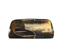 GlbnSHeric Pencil Bag Retractable Pencil Case Boat at Lake Shore Pen Bag Stationery Case for Office Pen Holder for Work Retractable Pencil Cases with Zipper 8 × 20.5 CM