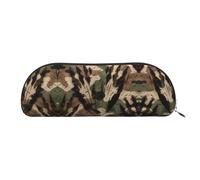 GlbnSHeric Pencil Bag Retractable Pencil Case Camouflage with paw Prints Pen Bag Stationery Case for Office Pen Holder for Work Retractable Pencil Cases with Zipper 6.5 × 19 CM