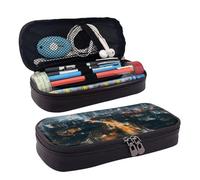 GlbnSHeric Pencil Bag Retractable Pencil Case City Night View Pen Bag Stationery Case with Zipper Pen Holder Aesthetic Pencil Cases for Office Work 9 Ã- 20 CM