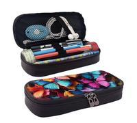 GlbnSHeric Pencil Bag Retractable Pencil Case Colorful Butterflies Pen Bag Stationery Case with Zipper Pen Holder Aesthetic Pencil Cases for Office Work 9 × 20 CM