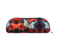 GlbnSHeric Pencil Bag Retractable Pencil Case Colorful Flowers Butterflies Pen Bag Stationery Case for Office Pen Holder for Work Retractable Pencil Cases with Zipper 6.5 × 19 CM