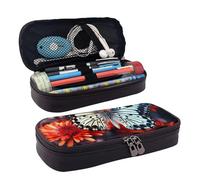 GlbnSHeric Pencil Bag Retractable Pencil Case Colorful Flowers Butterflies Pen Bag Stationery Case with Zipper Pen Holder Aesthetic Pencil Cases for Office Work 9 × 20 CM
