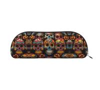 GlbnSHeric Pencil Bag Retractable Pencil Case Colorful Sugar Skulls Pen Bag Stationery Case for Office Pen Holder for Work Retractable Pencil Cases with Zipper 6.5 × 19 CM