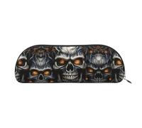 GlbnSHeric Pencil Bag Retractable Pencil Case Cool Evil Skull Pen Bag Stationery Case for Office Pen Holder for Work Retractable Pencil Cases with Zipper 6.5 × 19 CM