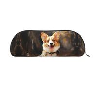GlbnSHeric Pencil Bag Retractable Pencil Case Corgi Dog Pen Bag Stationery Case for Office Pen Holder for Work Retractable Pencil Cases with Zipper 6.5 × 19 CM