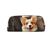 GlbnSHeric Pencil Bag Retractable Pencil Case Corgi Dog Pen Bag Stationery Case for Office Pen Holder for Work Retractable Pencil Cases with Zipper 8 × 20.5 CM
