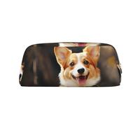 GlbnSHeric Pencil Bag Retractable Pencil Case Corgi Dog Pen Bag Stationery Case for Office Pen Holder for Work Retractable Pencil Cases with Zipper 8 × 20.5 CM
