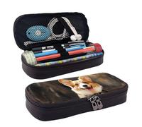 GlbnSHeric Pencil Bag Retractable Pencil Case Corgi Dog Pen Bag Stationery Case with Zipper Pen Holder Aesthetic Pencil Cases for Office Work 9 × 20 CM