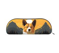 GlbnSHeric Pencil Bag Retractable Pencil Case Corgi Silhouette Pen Bag Stationery Case for Office Pen Holder for Work Retractable Pencil Cases with Zipper 6.5 × 19 CM