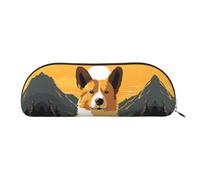 GlbnSHeric Pencil Bag Retractable Pencil Case Corgi Silhouette Pen Bag Stationery Case for Office Pen Holder for Work Retractable Pencil Cases with Zipper 6.5 × 19 CM