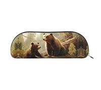 GlbnSHeric Pencil Bag Retractable Pencil Case Cute Bears Play in The Tree Pen Bag Stationery Case for Office Pen Holder for Work Retractable Pencil Cases with Zipper 6.5 × 19 CM