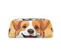 GlbnSHeric Pencil Bag Retractable Pencil Case Cute Corgi Dog Pen Bag Stationery Case for Office Pen Holder for Work Retractable Pencil Cases with Zipper 8 × 20.5 CM