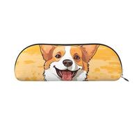 GlbnSHeric Pencil Bag Retractable Pencil Case Cute Corgi Dog Pen Bag Stationery Case for Office Pen Holder for Work Retractable Pencil Cases with Zipper 6.5 × 19 CM