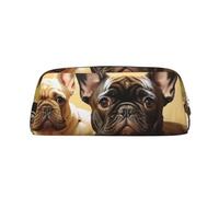 GlbnSHeric Pencil Bag Retractable Pencil Case Cute French Bulldog Graphics Pen Bag Stationery Case for Office Pen Holder for Work Retractable Pencil Cases with Zipper 8 × 20.5 CM