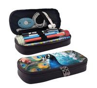 GlbnSHeric Pencil Bag Retractable Pencil Case Cute Peacock Pen Bag Stationery Case with Zipper Pen Holder Aesthetic Pencil Cases for Office Work 9 × 20 CM