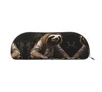 GlbnSHeric Pencil Bag Retractable Pencil Case Cycling Sloth Pen Bag Stationery Case for Office Pen Holder for Work Retractable Pencil Cases with Zipper 6.5 × 19 CM