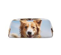 GlbnSHeric Pencil Bag Retractable Pencil Case Dog Running Pen Bag Stationery Case for Office Pen Holder for Work Retractable Pencil Cases with Zipper 8 × 20.5 CM