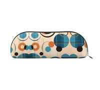 GlbnSHeric Pencil Bag Retractable Pencil Case Echo Shapes & Circles Pen Bag Stationery Case for Office Pen Holder for Work Retractable Pencil Cases with Zipper 6.5 × 19 CM