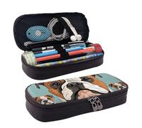 GlbnSHeric Pencil Bag Retractable Pencil Case English Bulldog Faces Pen Bag Stationery Case with Zipper Pen Holder Aesthetic Pencil Cases for Office Work 9 × 20 CM