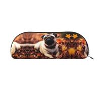 GlbnSHeric Pencil Bag Retractable Pencil Case Fall Foliage Pug Dog Pen Bag Stationery Case for Office Pen Holder for Work Retractable Pencil Cases with Zipper 6.5 × 19 CM