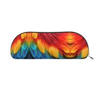 GlbnSHeric Pencil Bag Retractable Pencil Case Fantastic Parrot Feather Pen Bag Stationery Case for Office Pen Holder for Work Retractable Pencil Cases with Zipper 6.5 × 19 CM