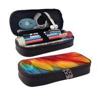 GlbnSHeric Pencil Bag Retractable Pencil Case Fantastic Parrot Feather Pen Bag Stationery Case with Zipper Pen Holder Aesthetic Pencil Cases for Office Work 9 × 20 CM
