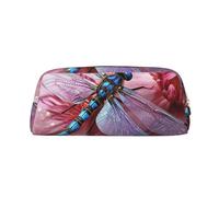 GlbnSHeric Pencil Bag Retractable Pencil Case Flower Blue Dragonfly Pen Bag Stationery Case for Office Pen Holder for Work Retractable Pencil Cases with Zipper 8 × 20.5 CM