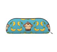 GlbnSHeric Pencil Bag Retractable Pencil Case Monkey and Banana Pattern Pen Bag Stationery Case for Office Pen Holder for Work Retractable Pencil Cases with Zipper 6.5 × 19 CM
