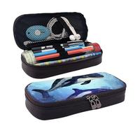GlbnSHeric Pencil Bag Retractable Pencil Case Orca Killer Whale Pen Bag Stationery Case with Zipper Pen Holder Aesthetic Pencil Cases for Office Work 9 Ã- 20 CM