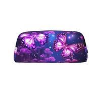 GlbnSHeric Pencil Bag Retractable Pencil Case Purple Cute Butterfly Pen Bag Stationery Case for Office Pen Holder for Work Retractable Pencil Cases with Zipper 8 × 20.5 CM