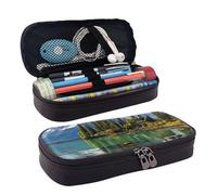 GlbnSHeric Pencil Bag Retractable Pencil Case Spirit Island in Maligne Lake Pen Bag Stationery Case with Zipper Pen Holder Aesthetic Pencil Cases for Office Work 9 Ã- 20 CM