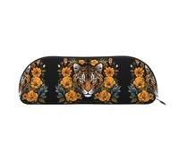 GlbnSHeric Pencil Bag Retractable Pencil Case Tiger and Sunflower Pen Bag Stationery Case for Office Pen Holder for Work Retractable Pencil Cases with Zipper 6.5 × 19 CM