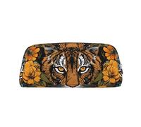 GlbnSHeric Pencil Bag Retractable Pencil Case Tiger and Sunflower Pen Bag Stationery Case for Office Pen Holder for Work Retractable Pencil Cases with Zipper 8 × 20.5 CM