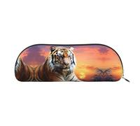 GlbnSHeric Pencil Bag Retractable Pencil Case Tiger Colorful Sunset Pen Bag Stationery Case for Office Pen Holder for Work Retractable Pencil Cases with Zipper 6.5 × 19 CM