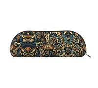 GlbnSHeric Pencil Bag Retractable Pencil Case Tribal Abstract Pen Bag Stationery Case for Office Pen Holder for Work Retractable Pencil Cases with Zipper 6.5 × 19 CM
