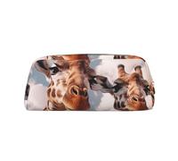 GlbnSHeric Pencil Bag Retractable Pencil Case Two Giraffes Making Faces Pen Bag Stationery Case for Office Pen Holder for Work Retractable Pencil Cases with Zipper 8 × 20.5 CM